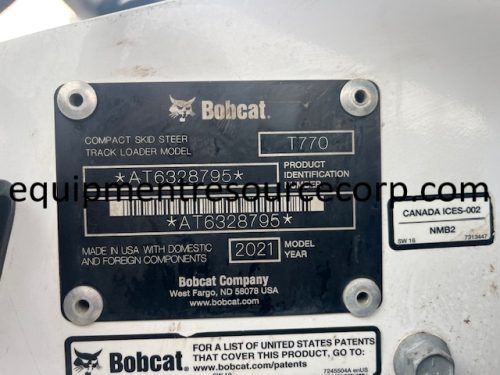 2021 Bobcat T770 Skid Steer- $41,500.00 - Image 7