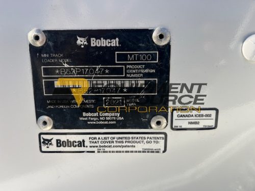 **SOLD**2021 Bobcat MT100 Walk-Behind Skid Steer-$27,500.00 - Image 3