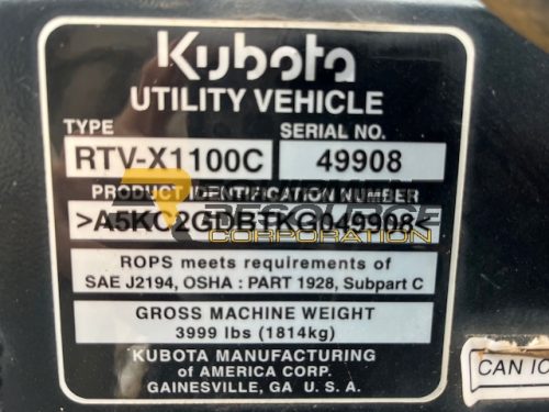 **SALE PENDING** 2019 Kubota RTV-X1100C Utility Vehicle- $15,900.00 - Image 11