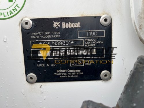 2012 Bobcat T190 Track Skid Steer Contractor Package - Image 5