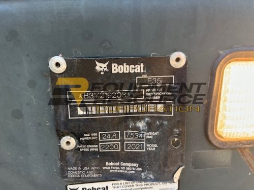 2021 Bobcat E35i Excavator- $41,500.00 - Image 11