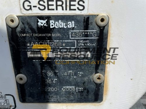 **SOLD**2008 Bobcat 435G Excavator- $21,500.00 - Image 11